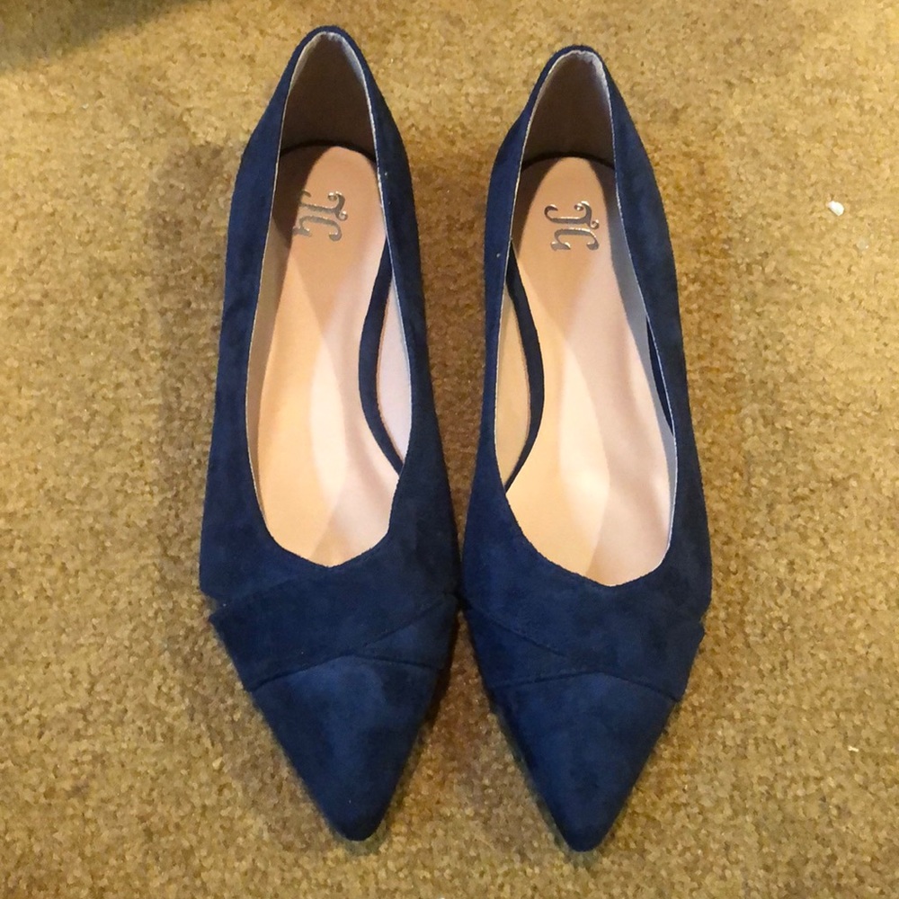 Navy ballet flats suede size 9